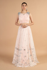 Blush Pink Net Top Bottom Set1391 video